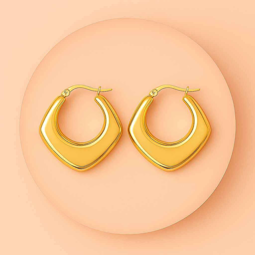 Aros de Acero Dorado Raquel