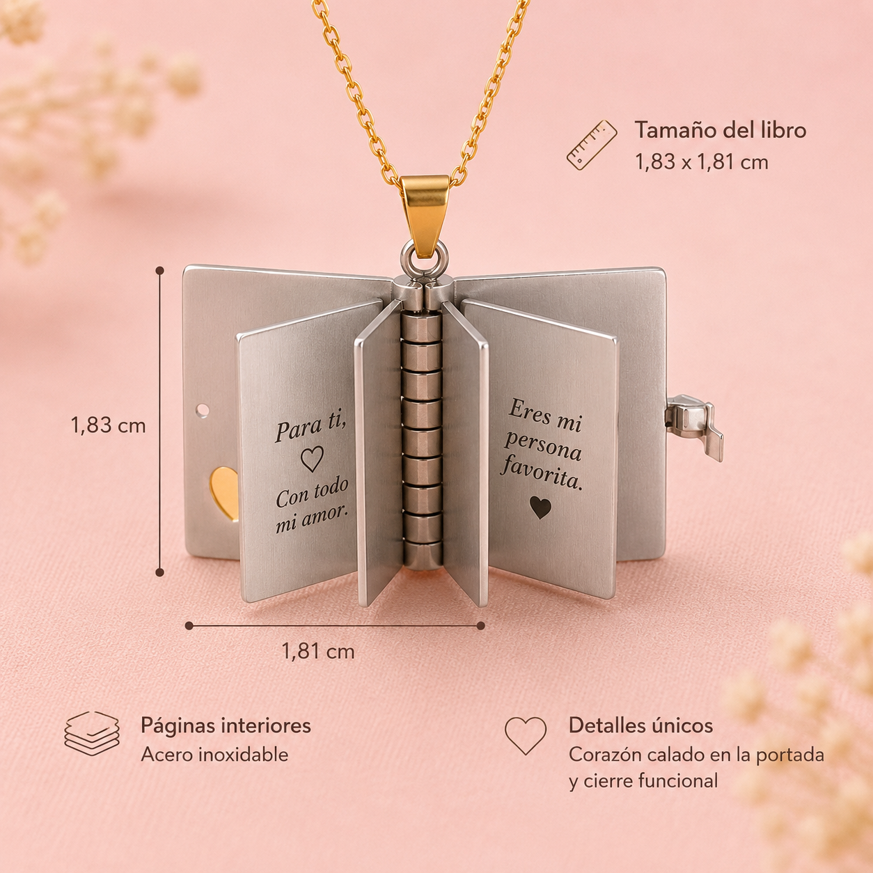 Collar Libro para mi Nieta | Regalo de Abuela a Nieta