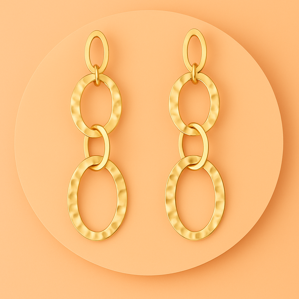 🌟 Pendientes “Galatea” – Dorados y Martelé