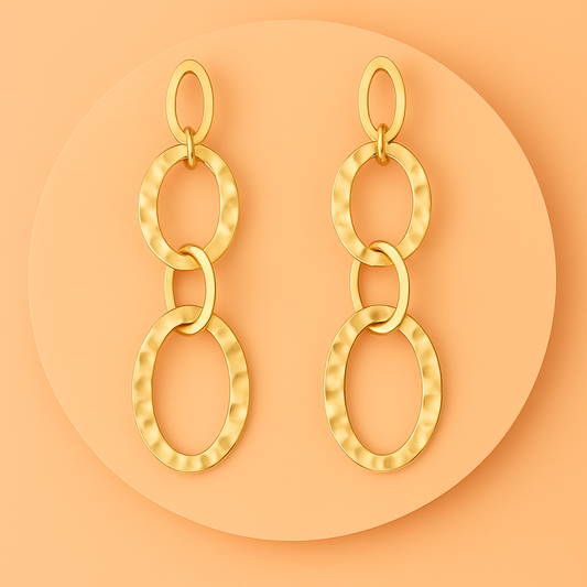 🌟 Pendientes “Galatea” – Dorados y Martelé