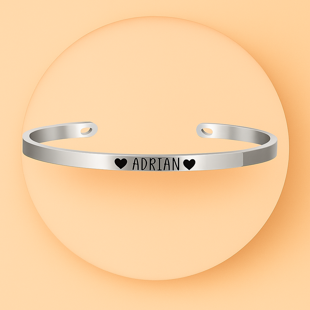 Pulsera Personalizada de Acero – Regalo para Mamá, Pareja o Amigos
