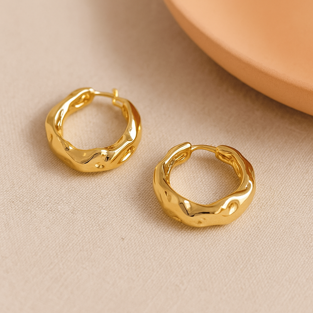 Aros de Acero Dorado Elena