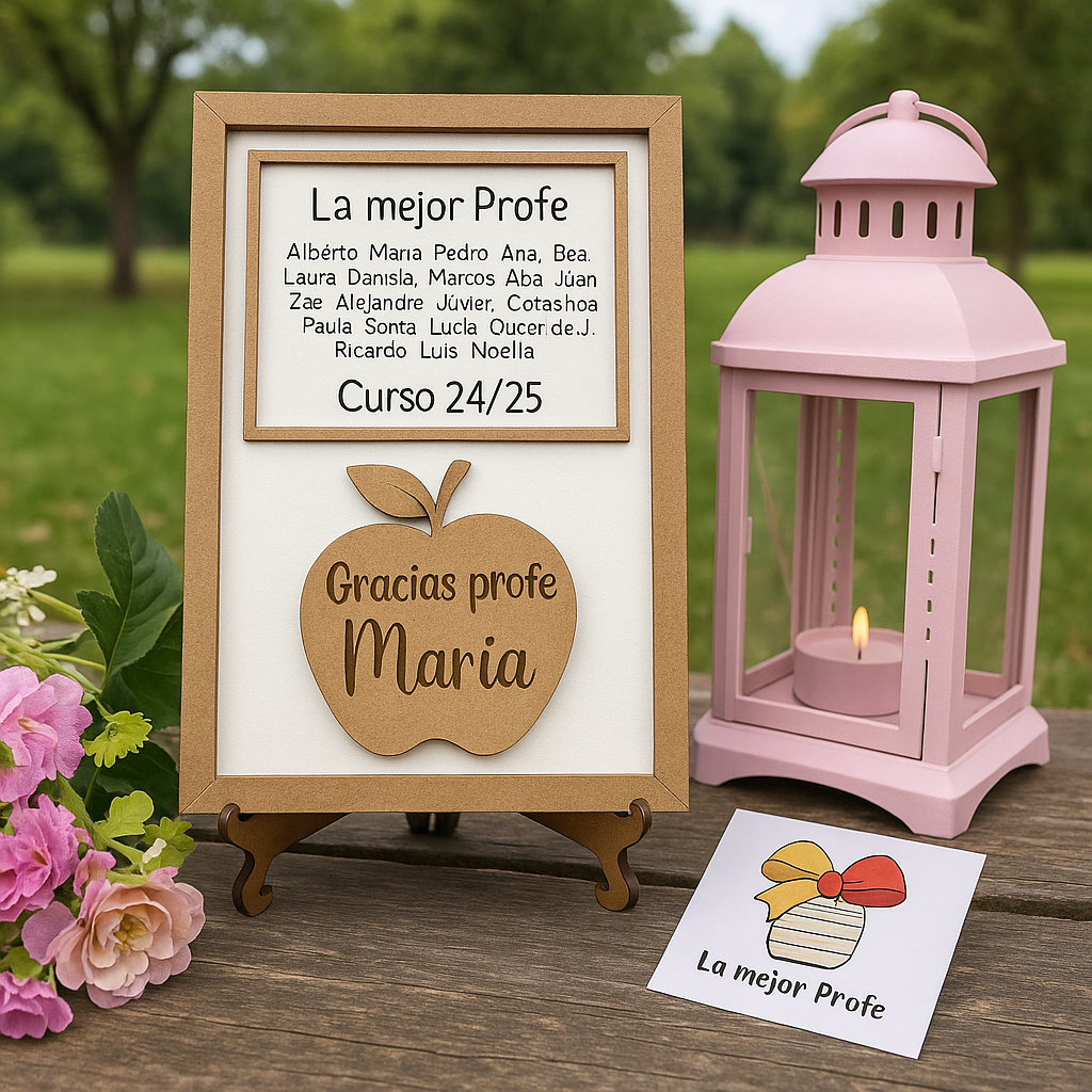 Cuadro personalizado “La mejor profe” – Regalo fin de curso con nombres