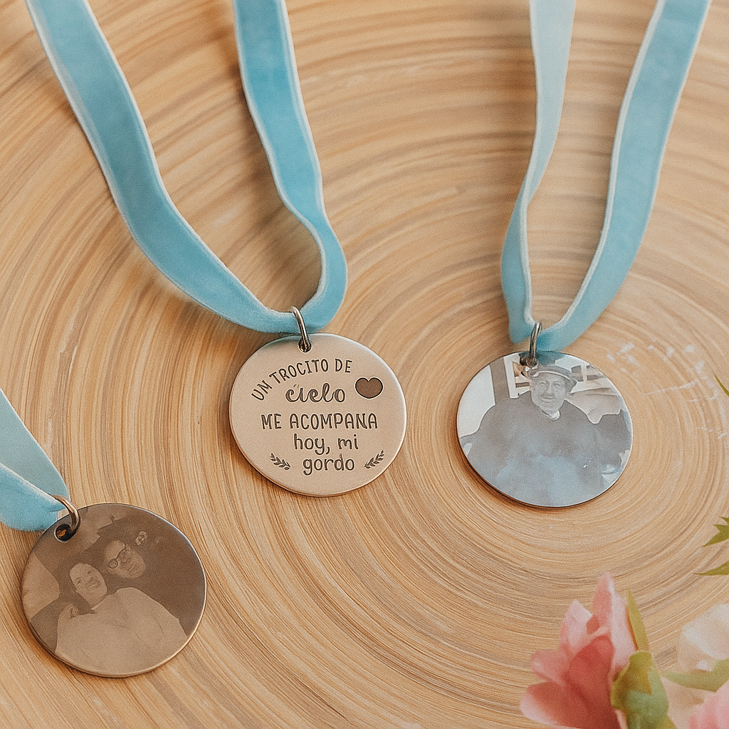 Medalla para ramo de la novia