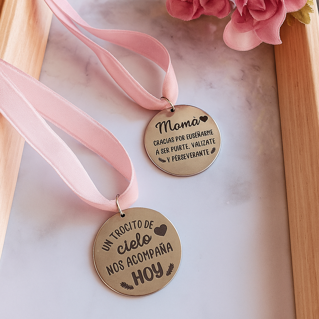 Medalla para ramo de la novia