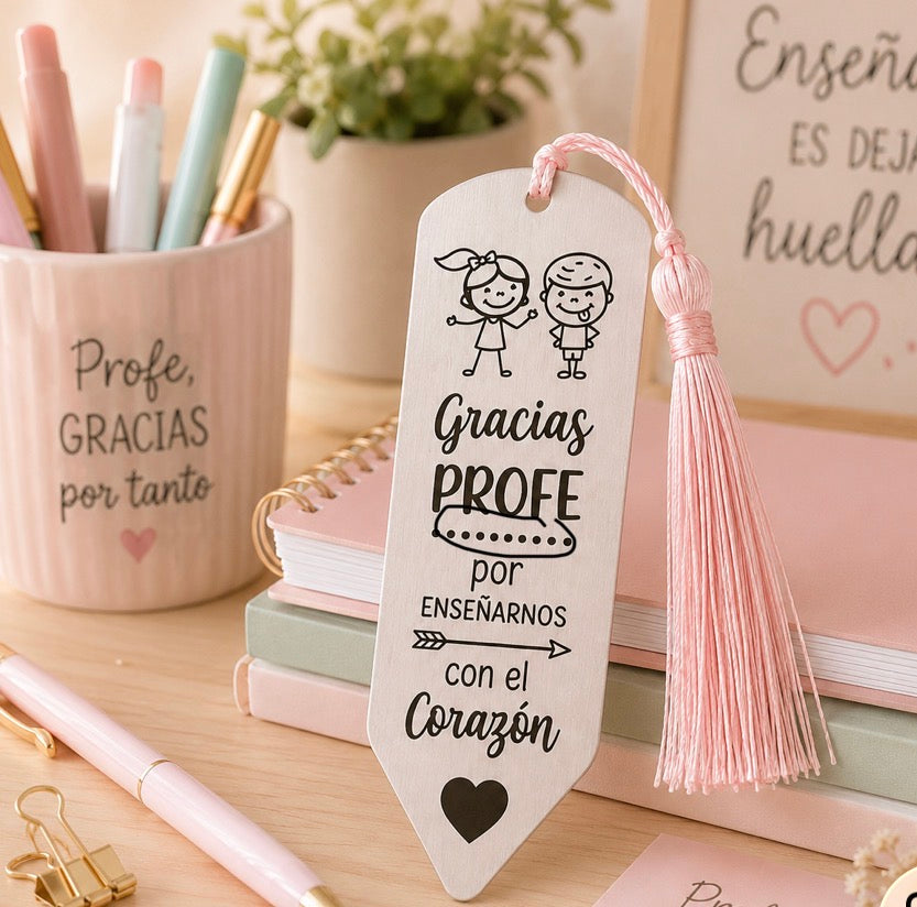 Marcapáginas Personalizado para Profesores – Acero Inoxidable | Regalo Fin de Curso