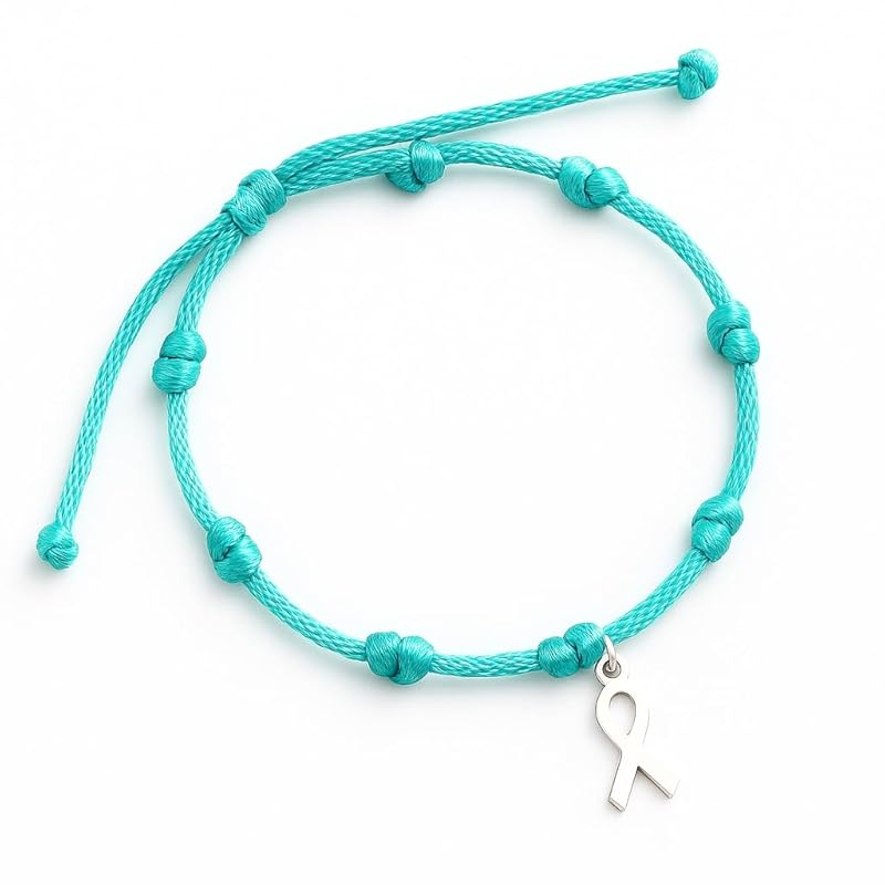Pulsera Solidaria contra el Cáncer de Ovarios – Lazo Verde en Plata de Ley
