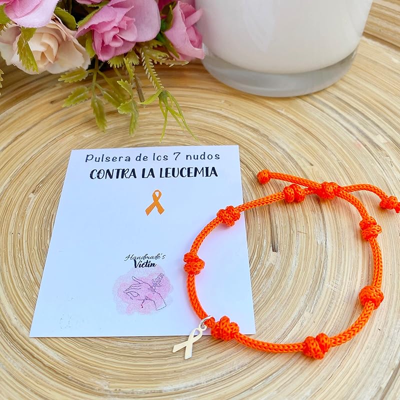 Pulsera Solidaria contra el Cáncer de Leucemia – Cordón Naranja y Lazo de Plata de Ley