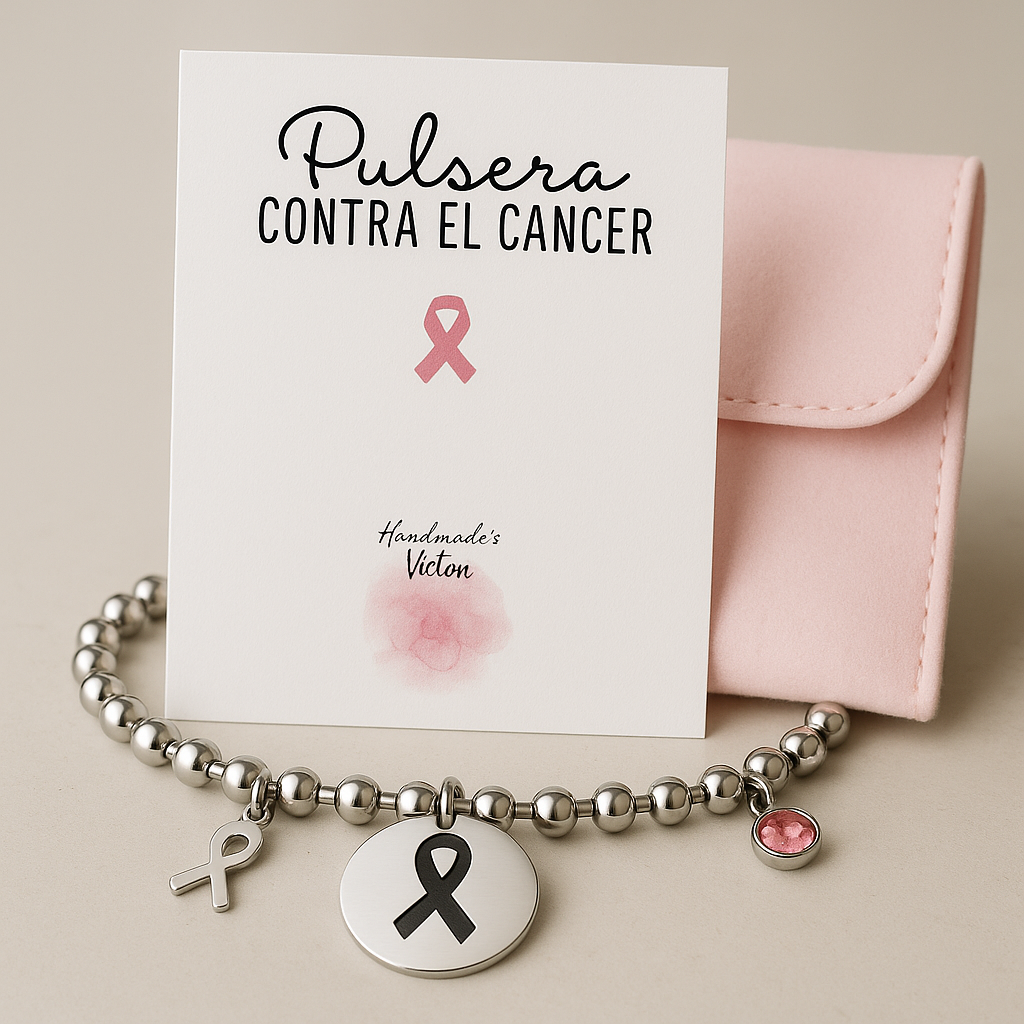 🌸 Pulsera Solidaria “Lazo Rosa” – Acero Inoxidable Personalizable