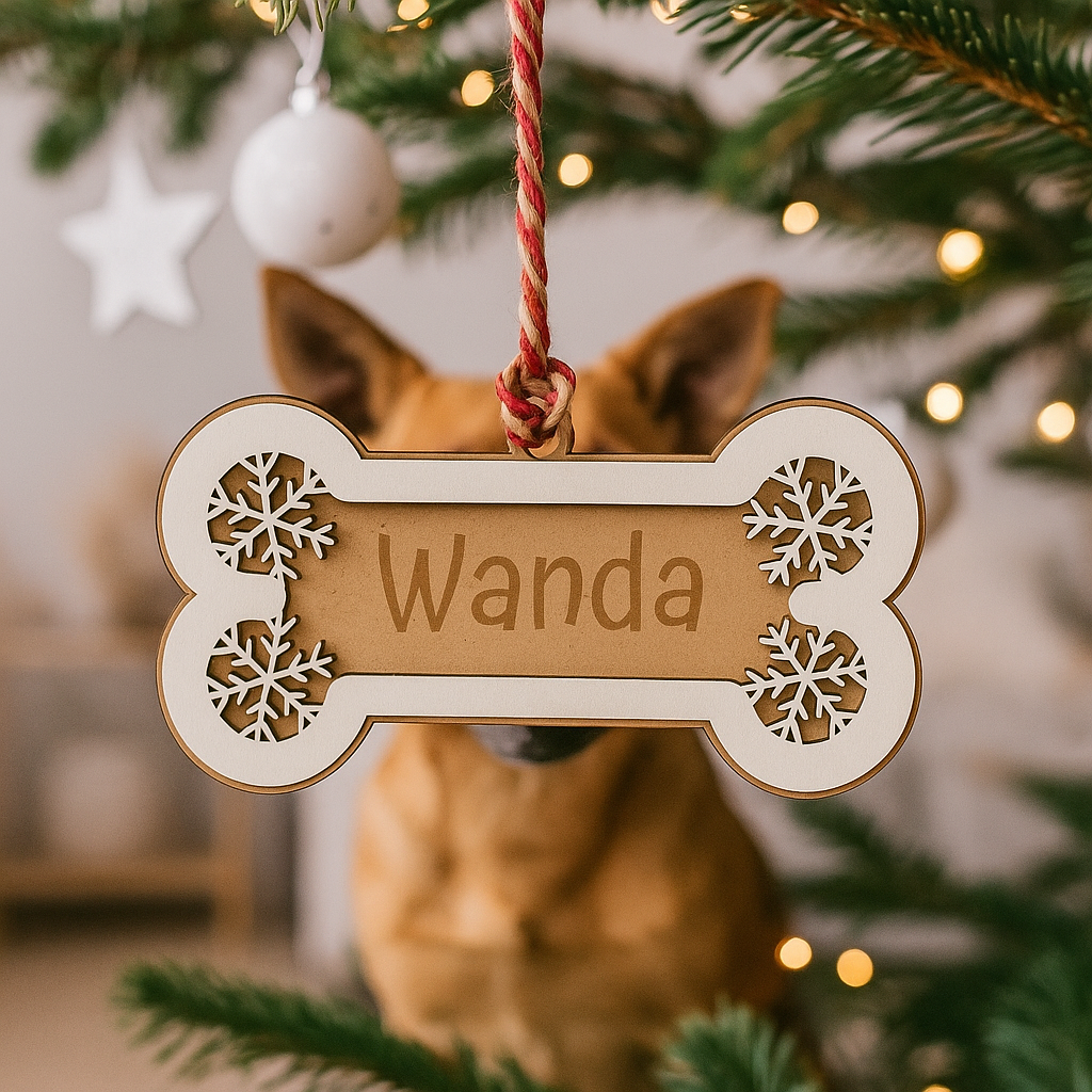 Adorno de Navidad en forma de hueso personalizado