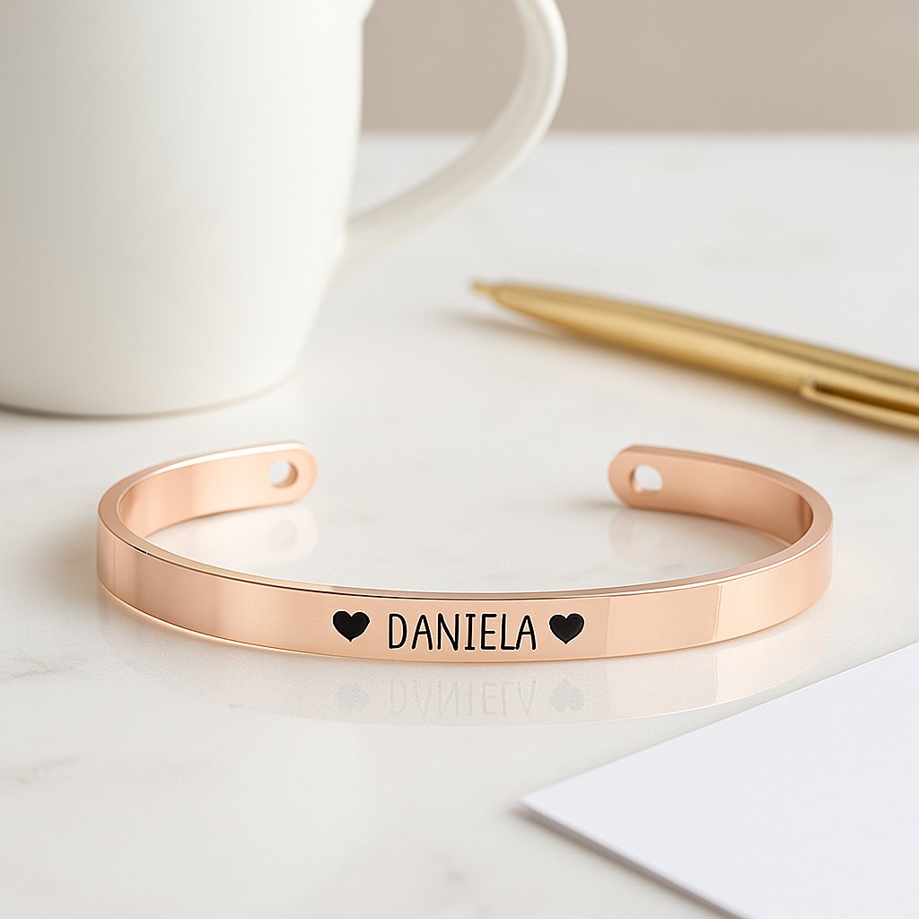 Pulsera Personalizada de Acero – Regalo para Mamá, Pareja o Amigos