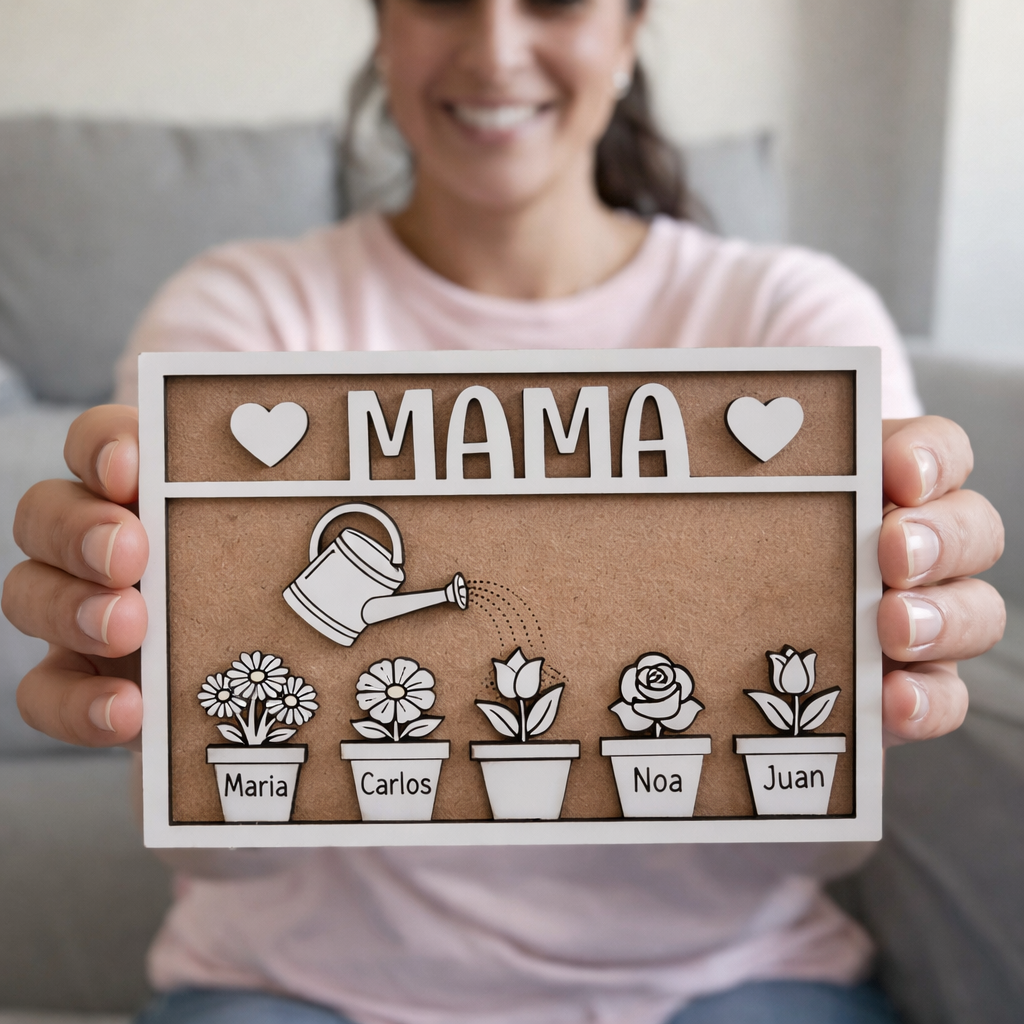 Cuadro personalizado para mamá con nombres | Regalo original Día de la Madre