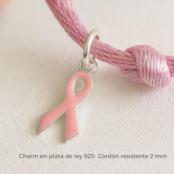 Pulsera Rosa Solidaria de Plata – Símbolo de Fuerza y Esperanza