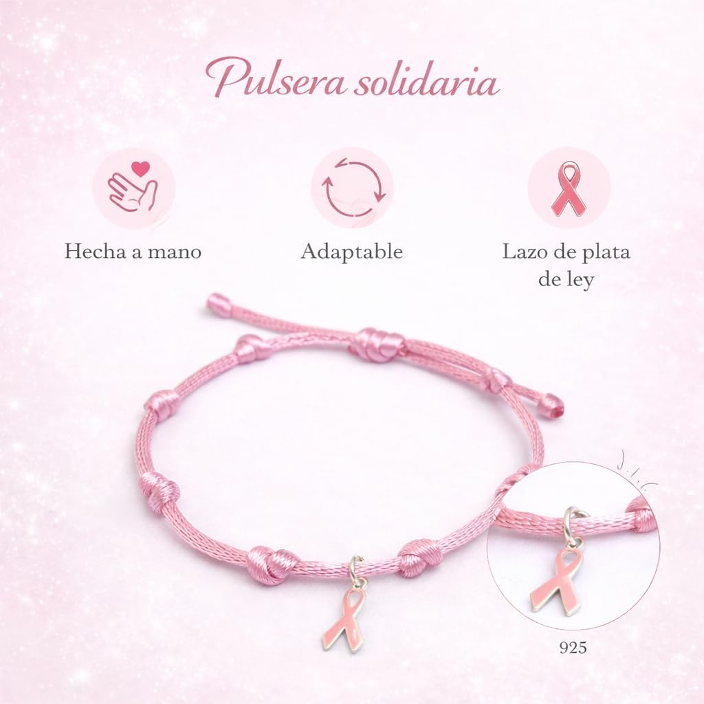 Pulsera Rosa Solidaria de Plata – Símbolo de Fuerza y Esperanza