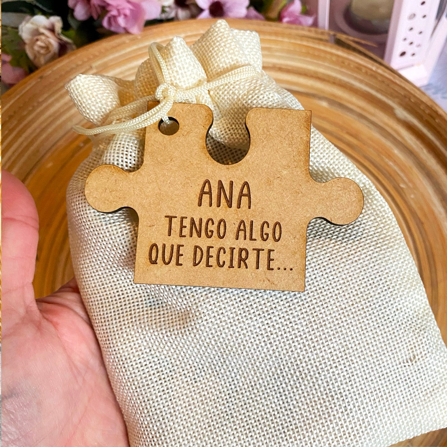 Rompecabezas de madera ¿Quieres ser mi testigo de boda? Puzzle regalo original y personalizado, anuncio de boda inusual, viene en una bolsa de rafia de regalo