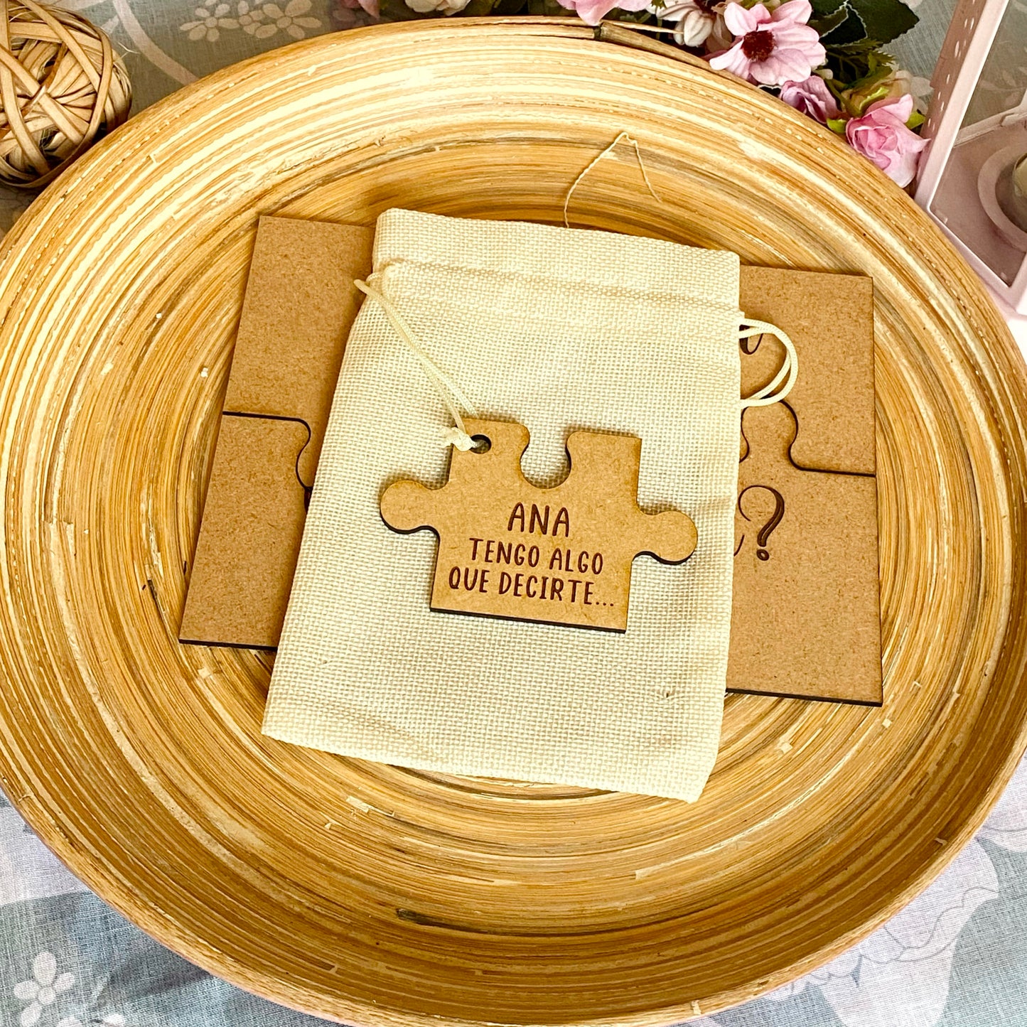 Rompecabezas de madera ¿Quieres ser mi testigo de boda? Puzzle regalo original y personalizado, anuncio de boda inusual, viene en una bolsa de rafia de regalo