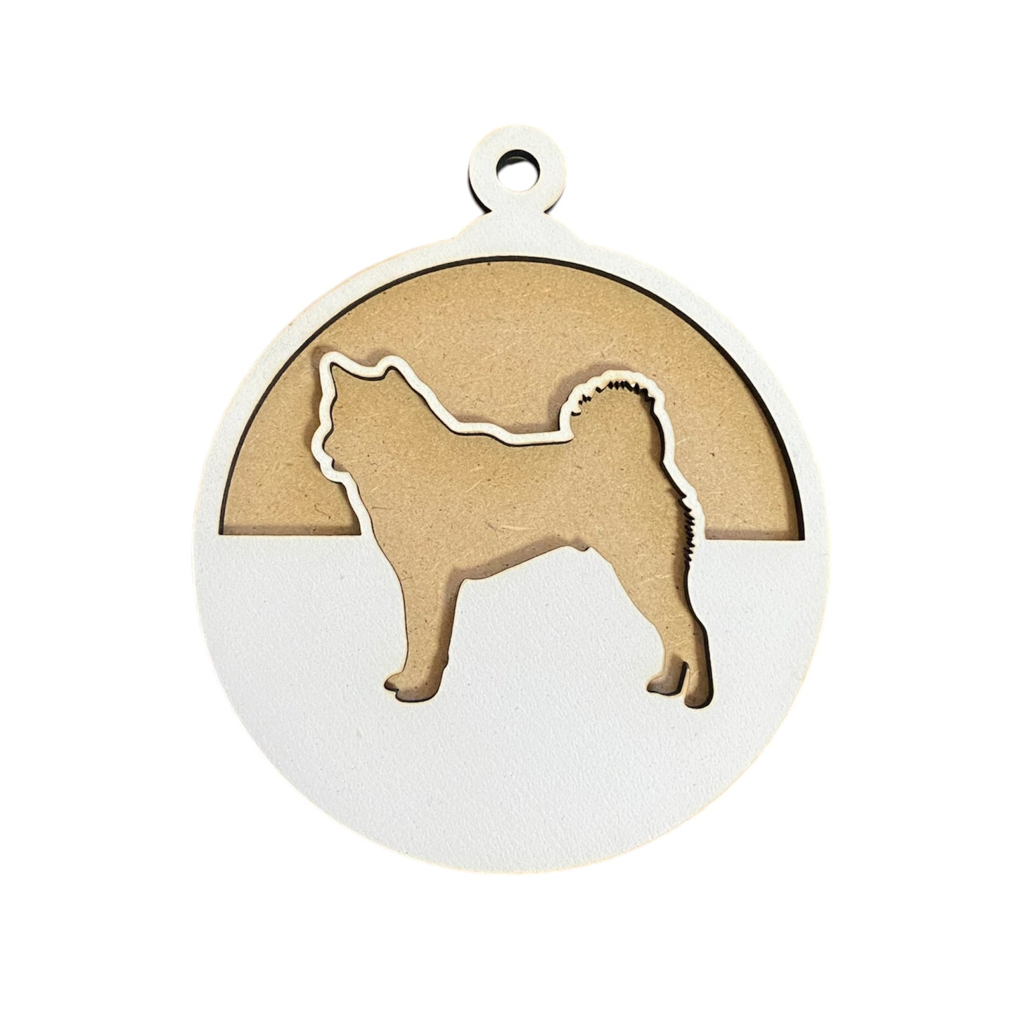 Bola de Navidad Personalizada con Diseño para Perros de Varias Razas Hecha en Madera Ecológica con Cinta,Adorno Navideño Sostenible