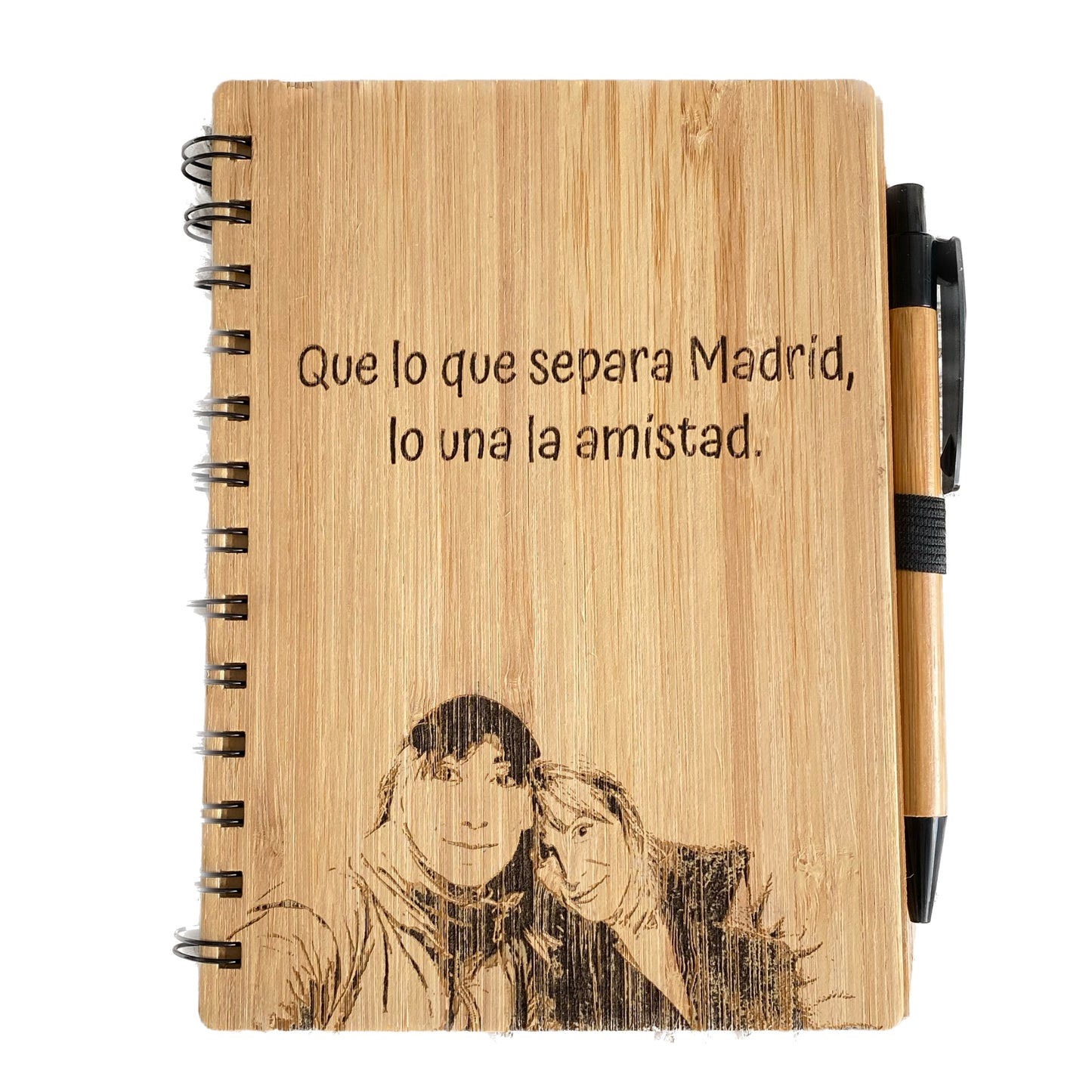 Set de Libreta Personalizada con foto y Bolígrafo de Bambú – Eco-Friendly, Ideal como Regalo Original y Sostenible