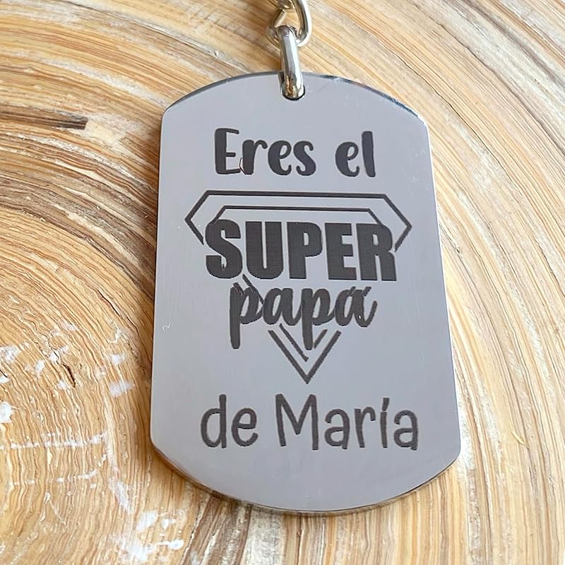 Llavero de acero personalizado “Papá eres mi Súperpapá”