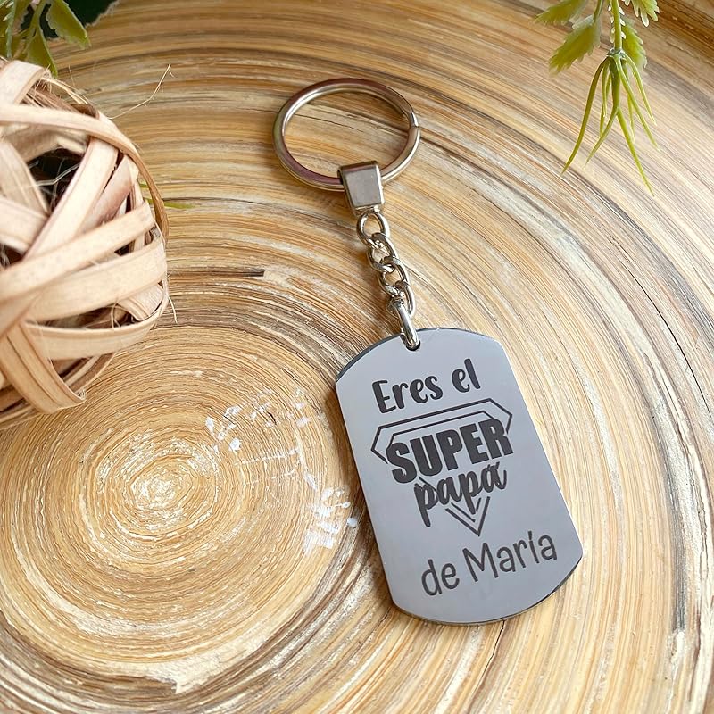 Llavero de acero personalizado “Papá eres mi Súperpapá”