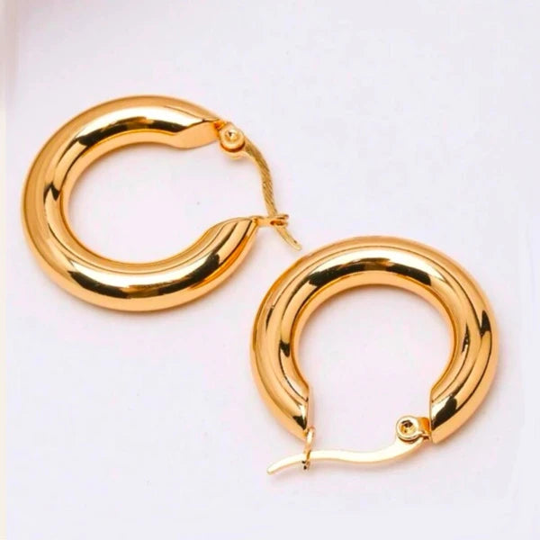 Aros de Acero Dorado Maxi