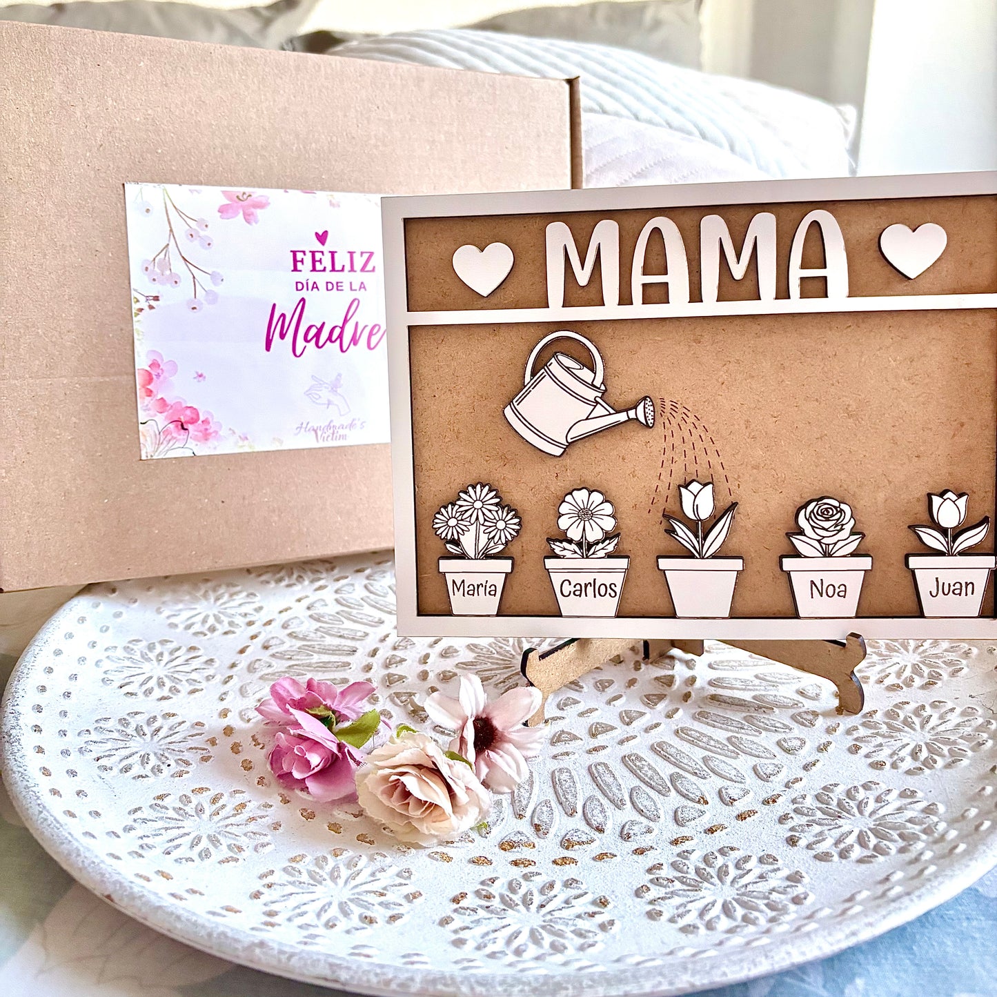 Cuadro personalizado para mamá con nombres | Regalo original Día de la Madre