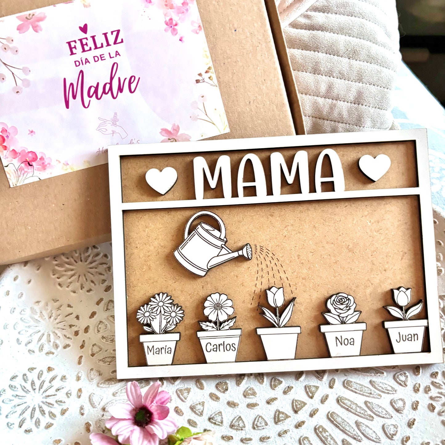 Cuadro personalizado para mamá con nombres | Regalo original Día de la Madre