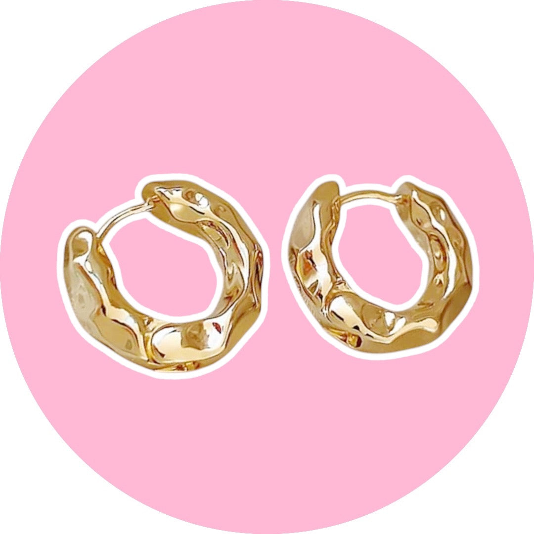 Aros de Acero Dorado Elena