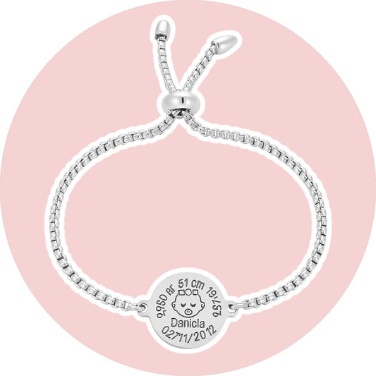 Pulsera personalizada natalicia en acero inoxidable – Regalo único para mamás