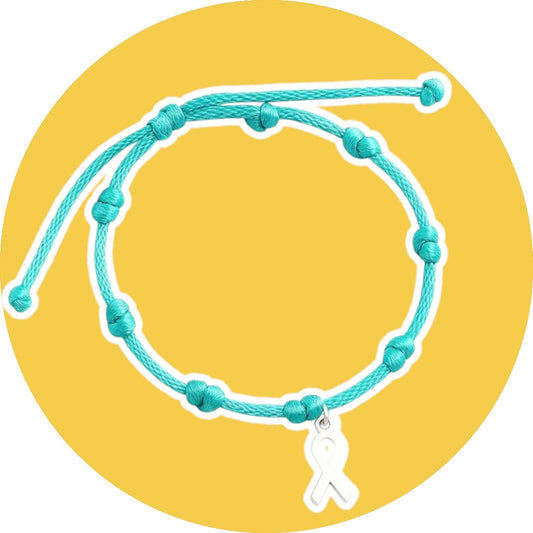 Pulsera Solidaria contra el Cáncer de Ovarios – Lazo Verde en Plata de Ley