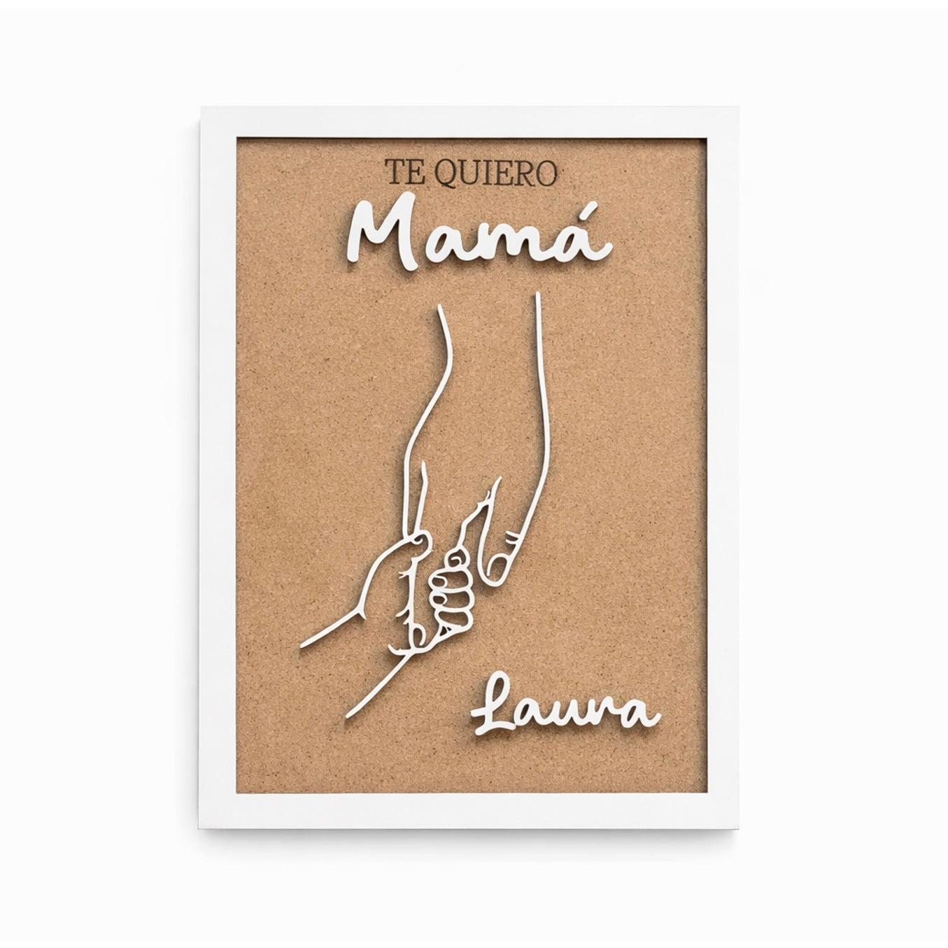 Cuadro personalizado para mamá con manos y nombres | Regalo Día de la Madre